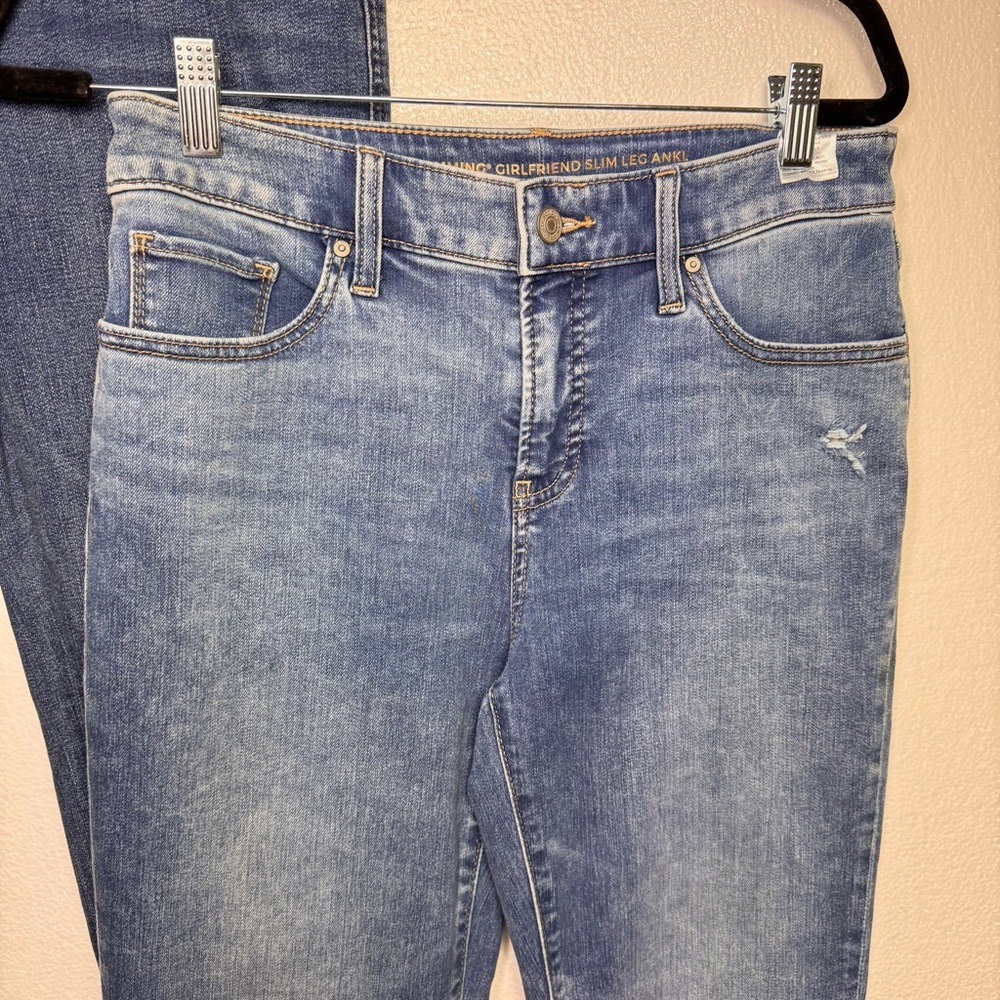 Chicos 2pc jeans bundle size 4 girlfriend slim leg ankle / straight leg ankle - Picture 2 of 13